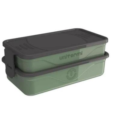 Imagem de Marmita Organizadora Alimento Pote Com Talheres E Tampa 1,3L - Uniterm