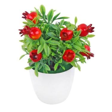 Imagem de Vaso Planta Artificial Bonsai Romã Decoração Mesa Jardim