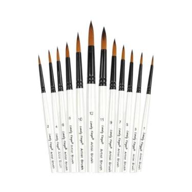 Imagem de Conjunto De 12 Pincéis Redondos Para Pintura Em Aquarela, Acrílica, Go