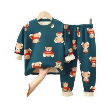 Imagem de Conjuntos De Pijamas De Veludo Quente Para Crianças Outono Inverno Mod