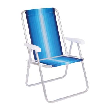 Imagem de Cadeira de Praia Alta Alumínio Conforto Sortida 120 kg Mor