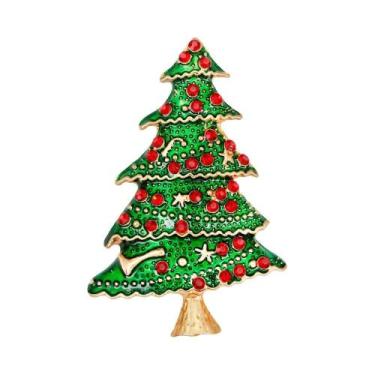 Imagem de Broche Feminino De Natal Com Strass, Design De Pinheiro, Maçã, Sino E 