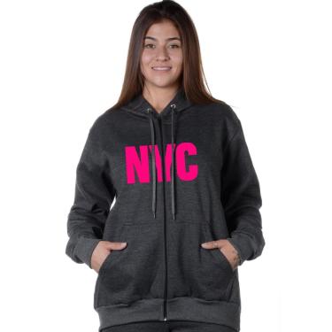 Imagem de MOLETOM ABERTO ESTAMPA NEW YORK CITY ROSA-Feminino
