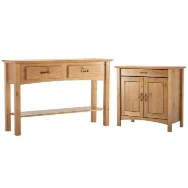 Imagem de Kit Balcão Buffet 93cm Com Aparador Rústico 132cm Madeira Maciça Lira 