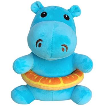 Imagem de Hipopótamo de Pelúcia Bebê Com Boia Nicho Baby 26cm - Fizzy