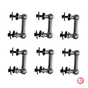 Imagem de Kit 6 Canoas Tom E Surdo Bateria 19.11 Aço Maciço Cromado