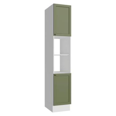 Imagem de Paneleiro 40 cm 2 Portas e 2 Nichos Branco/verde Vik Madesa, Branco/Ve