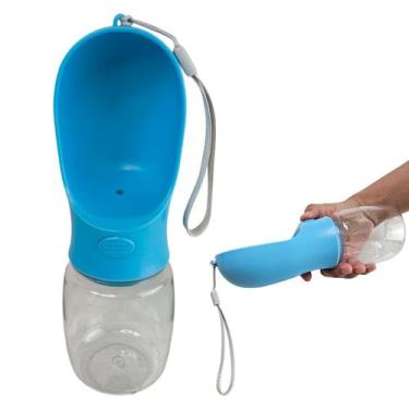 Imagem de Garrafa Bebedouro Agua Pet Cachorro Gato Cao Passeio Caminhada Viagem 