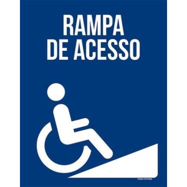 Imagem de Kit 5 Placas Sinalização - Rampa De Acesso ul Ml325 - Sinalizo