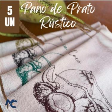 Imagem de Kit c/ 5 Pano De Prato Rústico Mc - Estampas Variadas - Pé De Galinha 