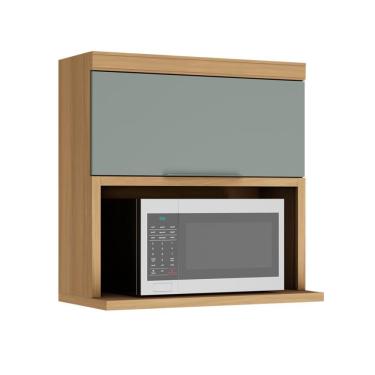 Imagem de Armário Aéreo com Nicho Marquesa 100% MDF 1 Porta Verde e Nature