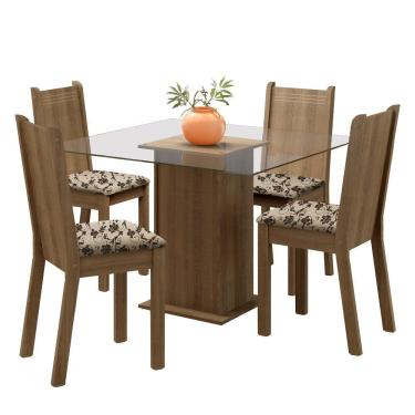 Imagem de Conjunto Sala de Jantar Maya Mesa com 4 Cadeiras Madesa