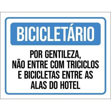 Imagem de Kit 10 Placa Acm Bicicletário Triciclos Bicicletas 18X23 - Sinalizo