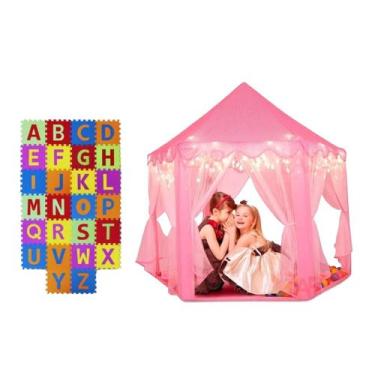 Imagem de Kit Tatame Infantil Alfabeto + Barraca Tenda Princesa com Luzes - PERS