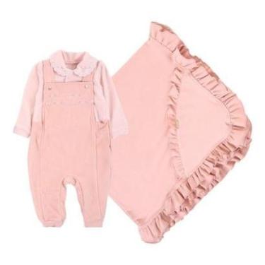 Imagem de Kit Saída Maternidade Luxo Bebê Menina Plush Paraiso 17746-Feminino