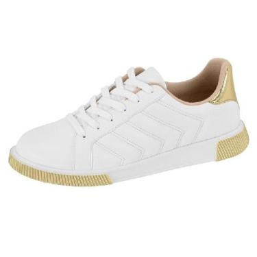 Imagem de Tenis moleca casual ref 5759.412.30852 feminino, Branco, Dourado, 38
