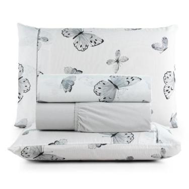 Imagem de Jogo de Cama Queen 4 Peças Estampado 100% Algodão 180 Fios  Conforto e