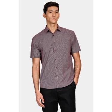 Imagem de Camisa Aramis Regular Algodão Micro Xadrez Bordeaux-Masculino