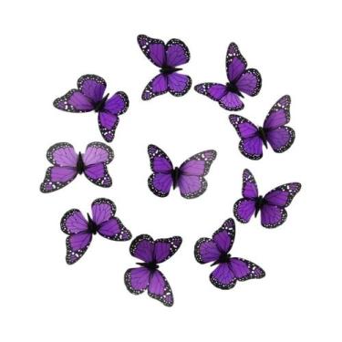 Imagem de Adesivos 3D De Borboletas Monarca (10 Peças) - Decoração Artificial Pa