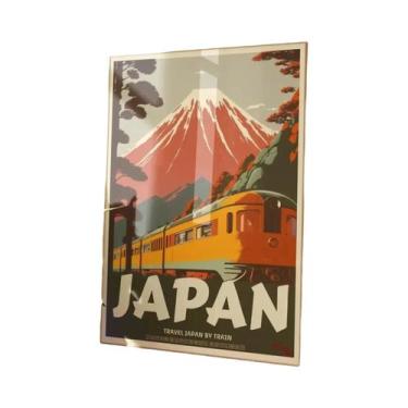 Imagem de Impressão Em Tela De Paisagem Ferroviária Japonesa Retrô De Rua Noturn