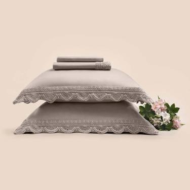 Imagem de Jogo De Cama Queen Altenburg Haus Cetim 600 Fios Aura Cinza