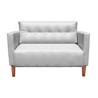 Imagem de Sofá Retrô Namoradeira 2L Livia material sintético Branco - DROSSI