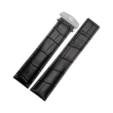 Imagem de Pulseira De Couro Genuíno Masculina 19mm 20mm 22mm Para Tag Heuer Com 