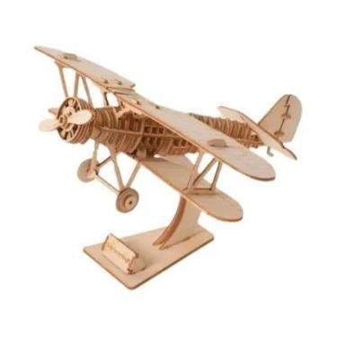 Imagem de Kit De Quebra-Cabeça 3D De Madeira Cortado a Laser: Navio À Vela, Bipl