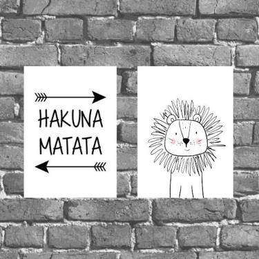 Imagem de Kit 2 Placas Decorativas Hakuna Matata 18x27cm