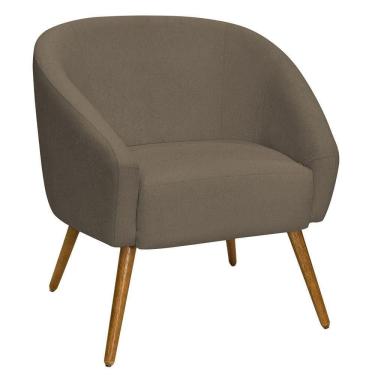 Imagem de Poltrona Sala De Estar Mona Pés Palito Castanho Bouclé Marrom - Nexta Casa