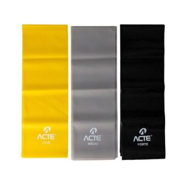 Imagem de Kit Faixa Elástica Acte Sports 3 Intensidades - 3 Unidades