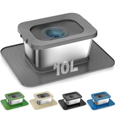 Imagem de Tigela de água para cães Twinsing 10L/2,6 galões de aço inoxidável cin