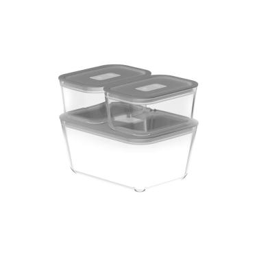 Imagem de Kit de potes de vidro hermético Ou 2,4 L e 725 ml Linha Fresh Lock