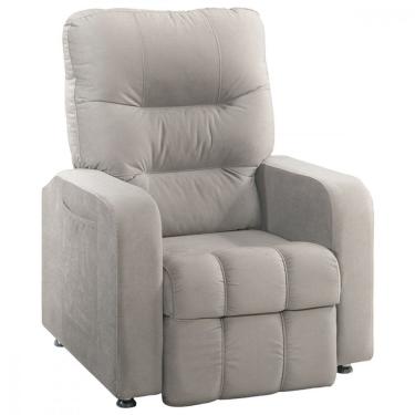 Imagem de Poltrona Do Papai Reclinável Maldiva Tecido Suede Marfim Shop Das Cabeceiras