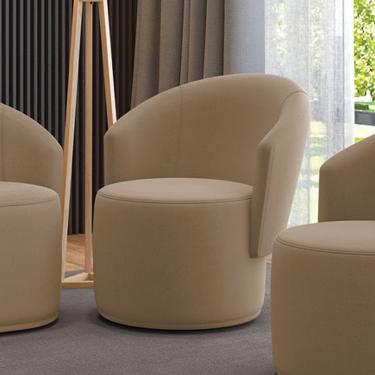 Imagem de Poltrona Decorativa Orgânica Fixa Malu Suede M11 Marrom D'Rossi