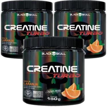 Imagem de Kit 3X Creatina Monohidratada Creatine Turbo Black Skull 150g Energia 