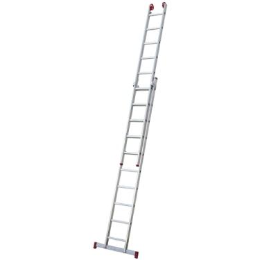 Imagem de BTF, Escada Extensiva de Alumínio Profissional Barra Estabilizadora, Carga Máxima 150 kg, 10x2 Degraus