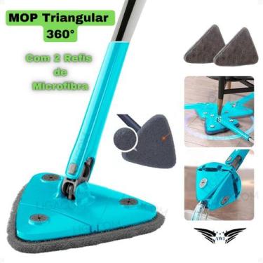 Imagem de MOP Esfregão Triangular 360 Giratório Com Cabo Ajustável 2 Refis de Mi