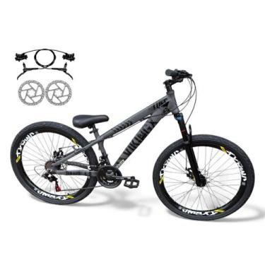 Imagem de Bicicleta Aro 26 Vikingx Tuff X25 Freeride DH Rodas Vmaxx 21v Freio Hi