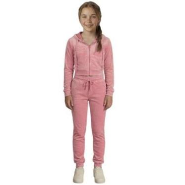 Imagem de Conjunto Moletom Infantil Inverno Plush Peluciado Capuz Veluna-Feminino