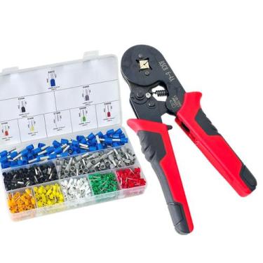 Imagem de KIT Alicate Crimpador 0.5 a 6mm² + Estojo Com 8 Compartimentos + 8 Mod