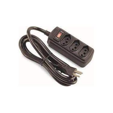 Imagem de Filtro De Linha Régua C/ 3 Tomadas 110v/220v 20A  Preta - Force Line