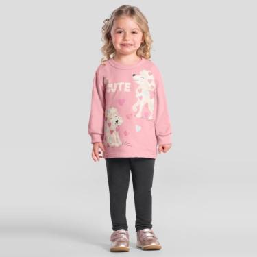 Imagem de Conjunto infantil menina cachorrinhos com glitter Brandili