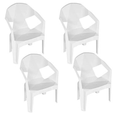 Imagem de Kit 4 Mini Poltrona Cadeira Diamond Kids Plástico Resistente Moderno p