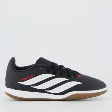 Imagem de Chuteira Adidas Predator Club Futsal Juvenil Preta e Branca, 35