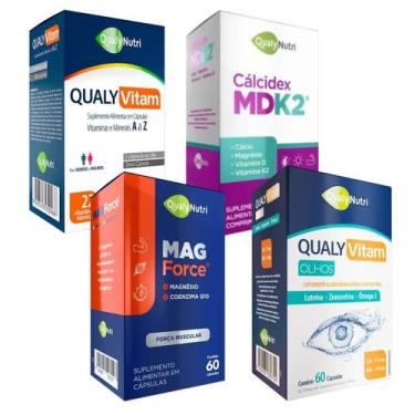 Imagem de Kit Vitalidade Sênior Polivitamínico + Magnésio + Cálcio MDK - QualyNu