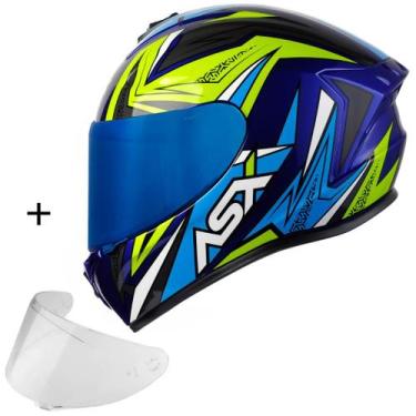 Imagem de Capacete Para Motociclista ASX Draken Vector + Viseira Extra Colorida,