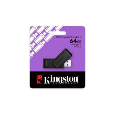 Imagem de Pen Drive Kingston DataTraveler Exodia S, 64GB, USB 3.2, Preto - DTXS/