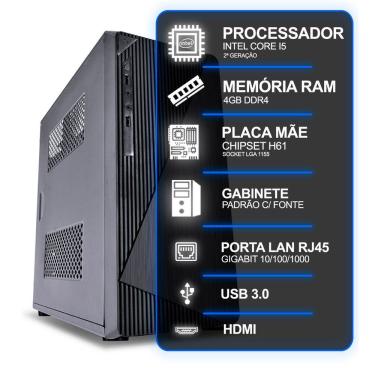 Imagem de Computador Desktop Gabinete Preto Atx Intel Core I5 2a Geração 4GB Ram sem Ssd sem Sistema Operacional