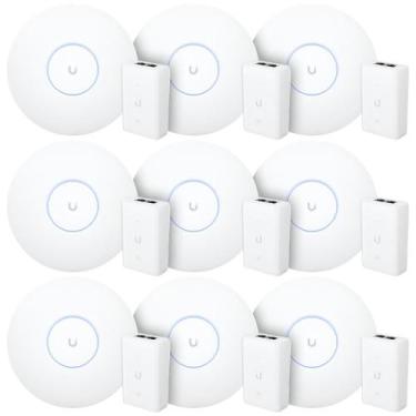 Imagem de 9 Roteadores WiFi 6 Access Point 5.3 Gbps + 9 Injetores PoE+  9 U6 Pro